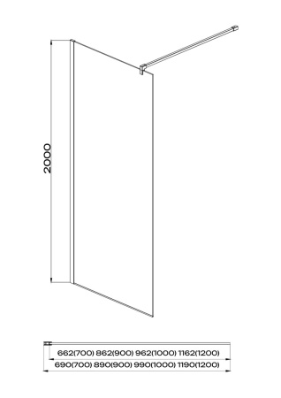 Душевая перегородка Aquatek AQ WIW 07020CH 70х200 стекло прозрачное профиль хром